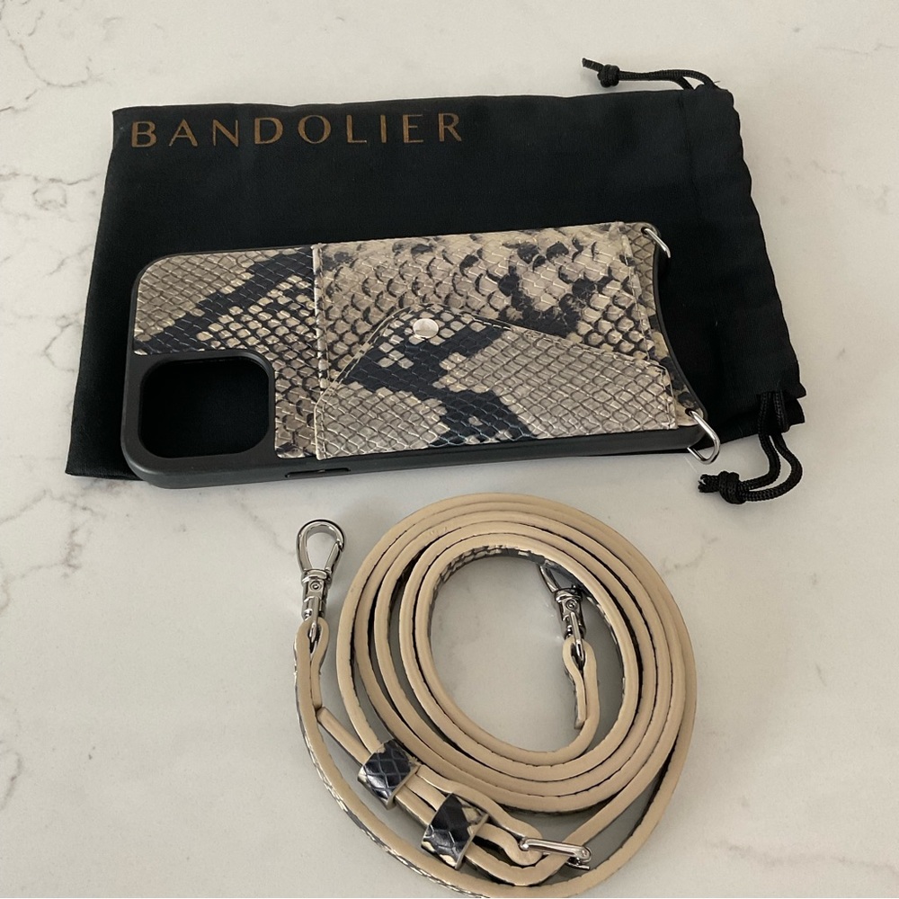 Bandolier Snake Print  12 Pro Max Phone Holder/strap